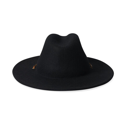BRIXTON outdoor wool felt hat 9cm wide brim adjustable unisex classic black//white Large