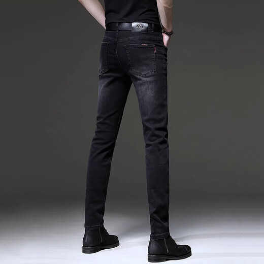 Westtour -Jeans Männer 2025 neue Hosen Männer Trendy Retro kleine Fußmännerhosen Stretch Casual Hosen Männer angepasst 1049 Grau xxs 32