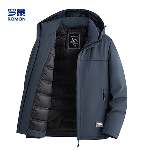Luo Meng Down Jacket Men's Winter Warm Hooded Down Jacket Short Windproof Casual Men's Business Down Jacket Men