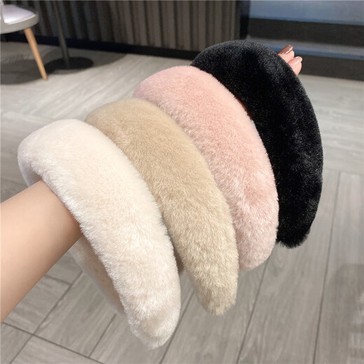 Han Penesi's autumn and winter hair hoop thickens and heightens the top of the head, versatile headband, washes face, presses hairpins, light khaki