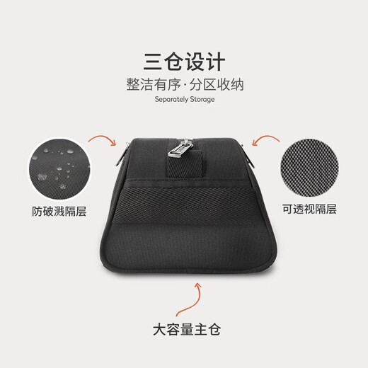 Pack all toiletry bag, business trip toiletries storage bag, large capacity portable travel storage bag, travel toiletry bag, black