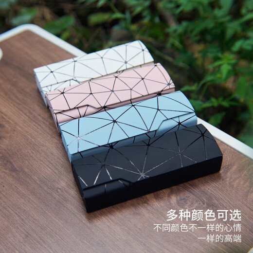 mark story眼镜盒女墨镜盒太阳镜盒子学生抗压眼镜盒男简约便携收纳盒 晶格黑