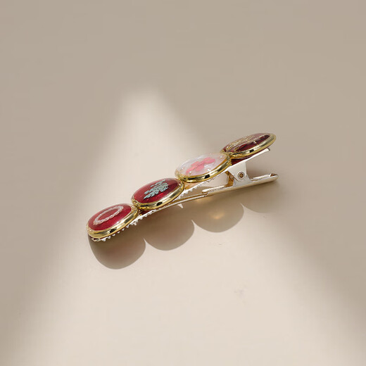 Chimera (CHIMERA) Retro Red Oil Drop Hairpin Side Clip Hairpin Side Clip Bangs Clip Hair Accessory Women's Headwear Girl's Birthday Gift