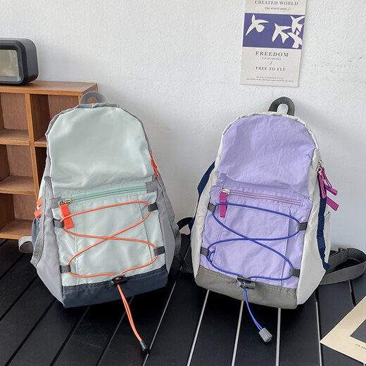 Mochila al aire libre Xingxi Bolsa de montañismo contrastante de color súper retro bolso de viaje de luz de luz de luz mochila de senderismo delgado (pequeño)