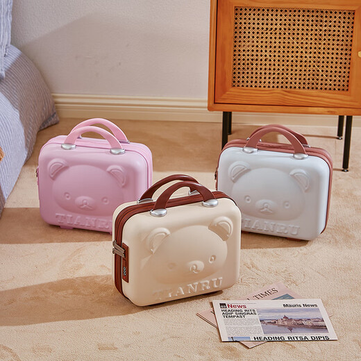 Weird Planet Koffer 14-Zoll-Make-up-Box Souvenirs für Frauen 16 Little Bear Mini Password Box Handtasche Geschenkbox Neu 01 Red 16-Zoll