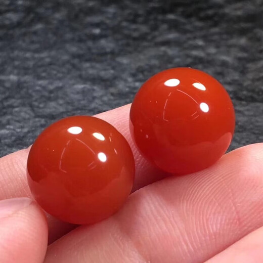 Lianju Collectible Baoshan Willow Material Nanhong Loose Beads Single Beads Chili Red Full-Colored Multi-treasure Bracelet Beads 16MM Baoshan Nanhong Single Beads