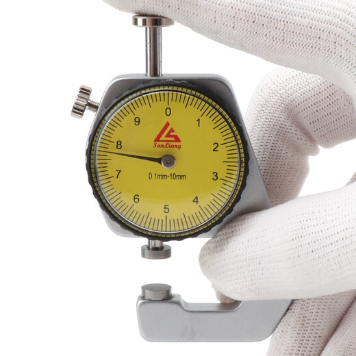 Three-quantity pointer type thickness gauge film thickness gauge tip thickness measuring instrument JD203--0-10mm tip resolution 0.1