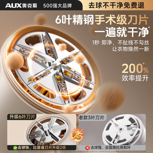 AUX hair ball trimmer, electric shaver for removing hair balls from clothes, home use hair ball nemesis that does not damage clothes, super long battery life, luxury model, four-speed speed adjustment * 3 spare blades