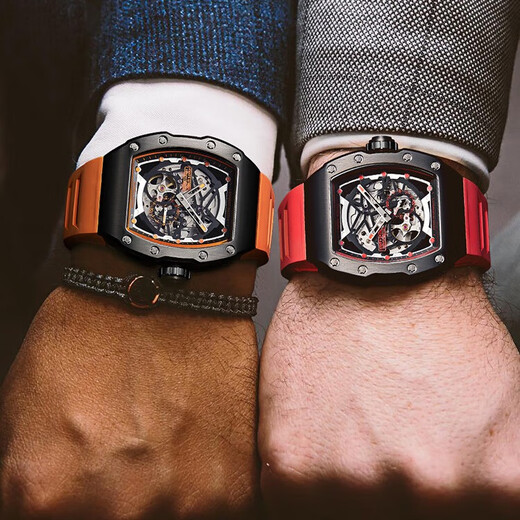 Bugatti (bonest gatti) regarder les garçons cadeaux d'anniversaire pour petit ami allemand entièrement automatique mécanique montre creux imperméable de vin luminescent baril