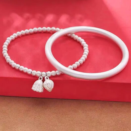 Miaojufu quality bracelet Two Worlds Happy Lotus Bracelet Silver Bracelet Valentine's Day gift for girlfriend Two Worlds Happy Bracelet (universal style) Inner diameter 58 mm (recommended 95-110 Jin Jin is equal to 0.5 kg)