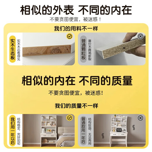 Banyu Yaju solid wood core desk bookshelf and bookcase integrated combination home computer desk bedroom desk student and children study table door-to-door delivery preferred 70*50*180cm assembly (self-installation)