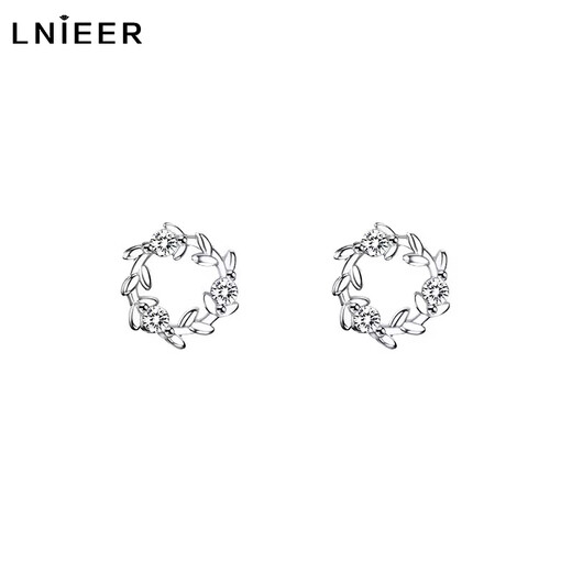 LnieerS925 Silver Garland Earrings Cold Wind Ear Hole Earrings Women's 2025 New Small Flower Autumn and Winter Temperament Earrings Garland Earrings S925 Silver