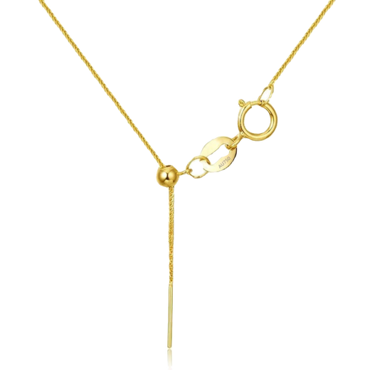 Fat Donglai's same style 18k rose gold necklace plain chain gold needle Chopard chain chain Au750 color 18K gold yellow Chopard/chain 2g x 45cm