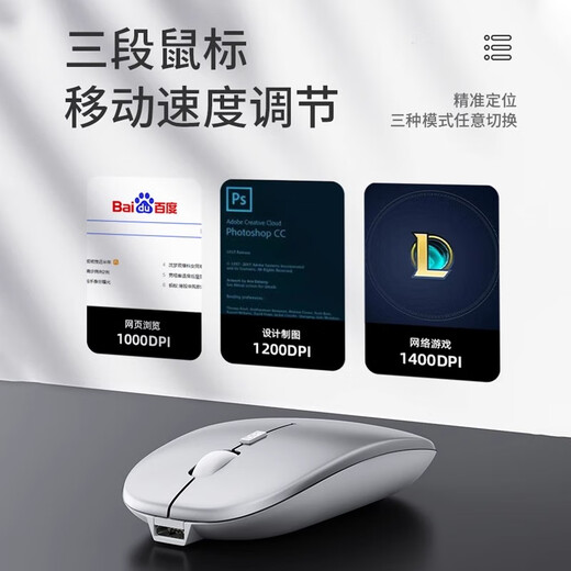 Мышь GGCHG подходит для беспроводной мыши Huawei. Двухрежимная аккумуляторная бесшумная офисная мышь с Bluetooth, легкая эргономичная мышь, подходящая для мыши ASUS HP, серебристая, световая, звуковая, офисная, перезаряжаемая модель, 2,4G + двухрежимная модель Bluetooth.