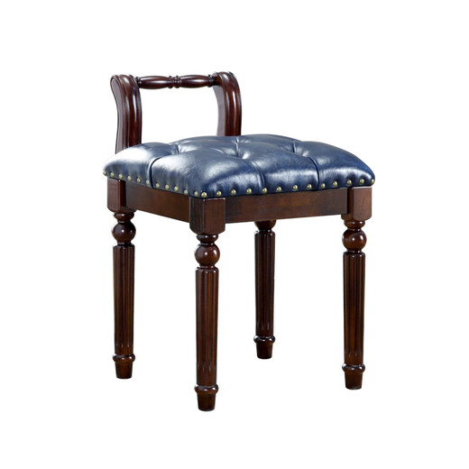 Mexueer American solid wood dressing stool fashion modern simple dressing stool European stool piano stool bedroom dressing table stool walnut color cloth stool