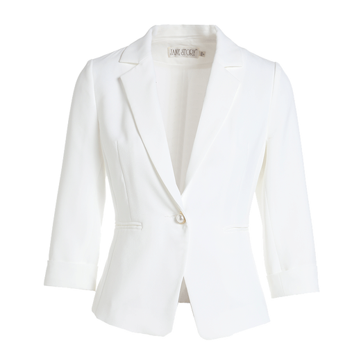 Classic Story (JANE STORY) Classic Story White Blazer 2025 Spring New Temperament Professional Slim Three-quarter Sleeve Suit High-End S02 White 2XL