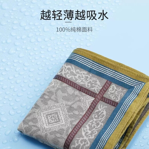 
IFSONG men's handkerchief pure cotton sweat-absorbent tears carry on with me the old Japanese big square scarf cotton square classic handkerchief 3 famous group PGZH001A