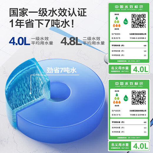 JOMOO 11368-2-2/31KB-2 toilet all-inclusive water-saving household high-impact storm siphon toilet 305 pit distance