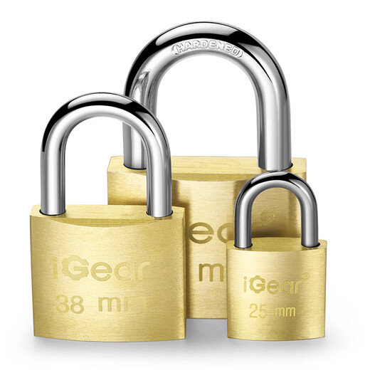 iGear copper padlock tool box storage cabinet freezer key lock dormitory school shop warehouse car door and window small lock waterproof and rust-proof mechanical lock 25mm
