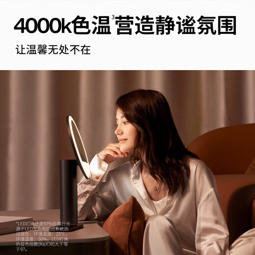 AMIRO Makeup Mirror with Light Led Smart Makeup Mirror Desktop Makeup Mirror HD Fill-in Light Mirror O2 New Year Gift for Girls O2 Small Black Mirror