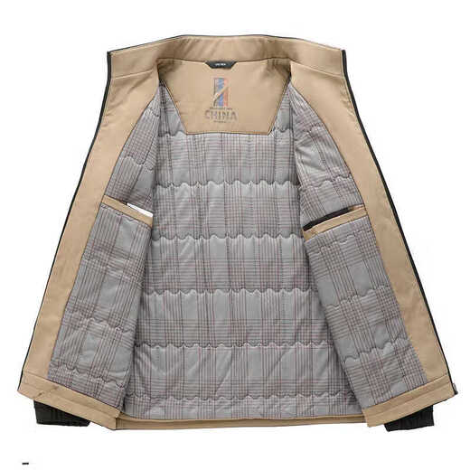 Winter new men's dad cotton coat business casual thickened stand collar cotton coat slim short cotton jacket navy blue 180/96A recommended 130-150Jin Jin equals 0.5 kg