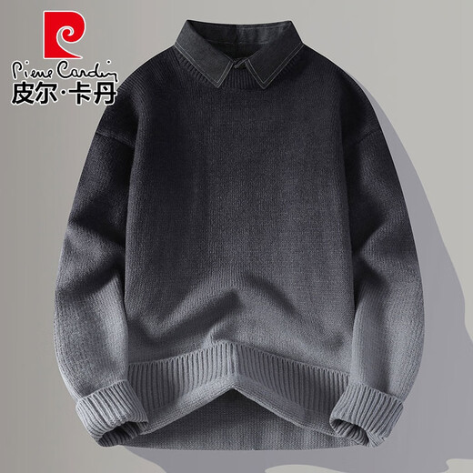 
Pierre cardin high-end fake two-piece sweater for men 2025 new gradient shirt collar sweater for men winter thermal underwear 9756 white [liner * shirt * collar] 2XL about 150~170Jin [Jin equals 0.5 kg] can be worn