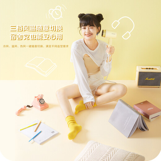 松下（Panasonic） 电吹风机大功率高速大风力速干便携老婆女友礼盒款负离子吹发护发电吹风筒EH-WNE5H绿色 EH-WNE5H 海盐苏打蓝-A