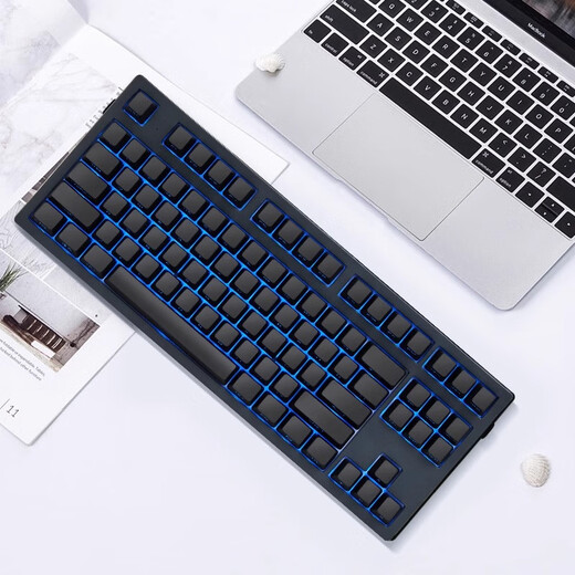 Belly Spirit Mk870pro Blackberry Ladering Mechanical Teclado mecánico Bluetooth Wireless Game de computadora personalizado Oficina silenciosa [tres modos] Obsidian Pro + Pure Black Side Grabado Eje negro 87 Teclas