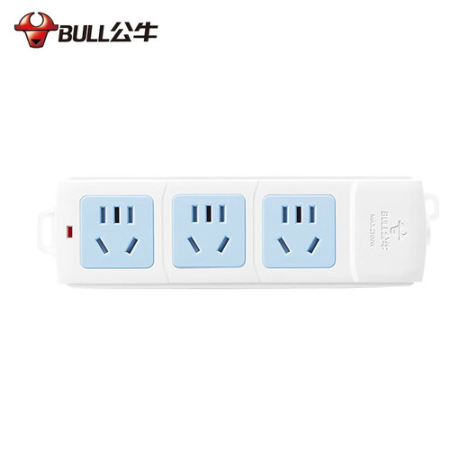 BULL (BULL) Wireless new national standard with child protection door socket/socket strip/socket strip/socket strip/socket strip/strip strip/socket strip wireless strip A03-three-position uncontrolled wireless (self-wiring and plug)
