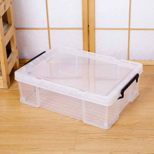 
Kunlinyi's special box for setting fire jars, household storage box, low plastic large dormitory storage box with a cover, short 6630[44*30*16.5] thickened cooked glue
