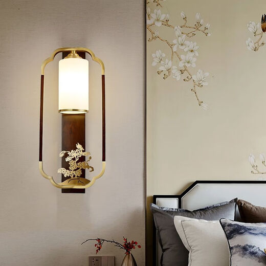 Yaotian Modern New Chinese Style Wall Lamp Full Spectrum Black Walnut Jade Lamp Living Room Rechargeable Wiring-Free Model 1001/Huizhi Lanxin-80