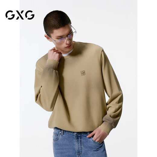 Мужская толстовка GXG цвета хаки с круглым вырезом, новинка 24 осени, цвета хаки 175/L