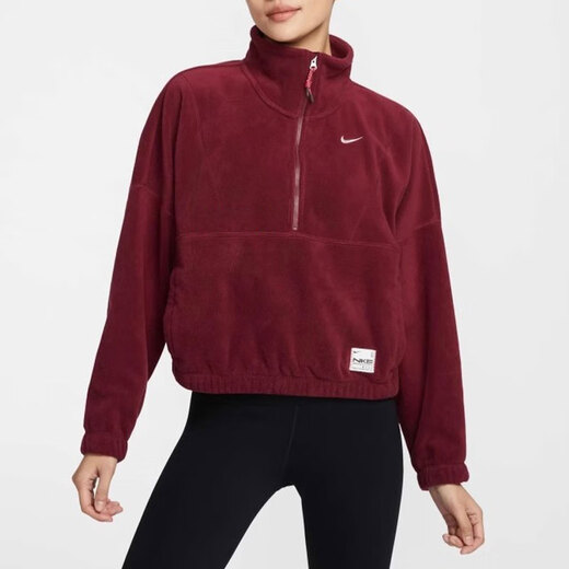 耐克（NIKE）卫衣女装外套春秋季新款加绒保暖运动服立领防风休闲套头衫HV8465 HV8465-677 XL
