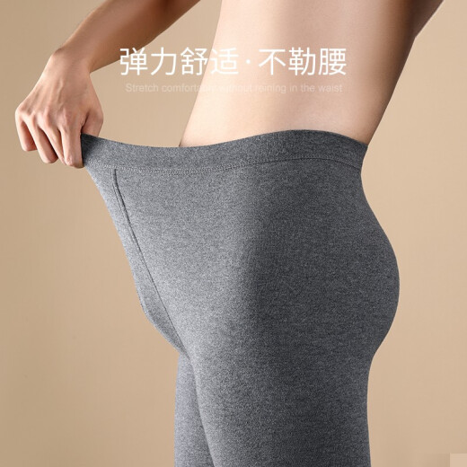Septwolves Autumn Pants Men's Warm Pants Cotton Pants 100% Cotton Line Pants Leggings Thin Seamless Thermal Underwear Cotton Winter 2 Pack (Black + Dark Gray) - 100% Cotton XL (175/100 Recommended Weight 130-150Jin, [Jin is equal to 0.5 kg])