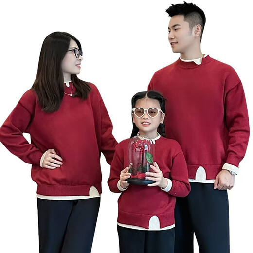 G.duck25 new autumn and winter crew neck sweater, thickened, versatile for a family of three and four, black trousers with velvet 150