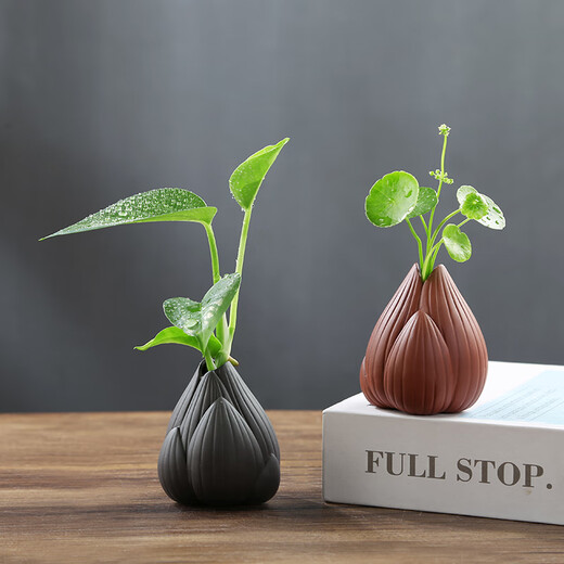 Yuxuan Fingertip Small Tea Pet Purple Clay Purple Creative Clay Vase Mini Zen Small Lotus Shape Flower Ornament Fingertip Small Flower Pot Lotus Purple Clay