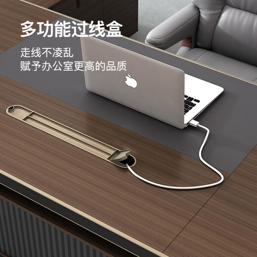 Hengsheng high-end desk boss desk light luxury chairman president executive desk general manager modern office desk and chair combination 2.4m boss desk + gravity reclining boss chair
