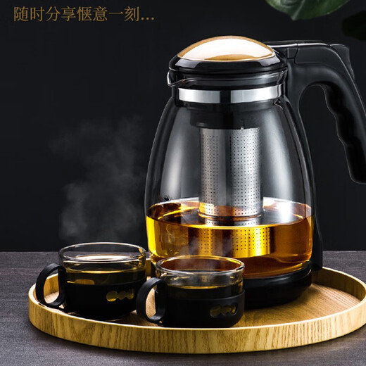 Jingkodi teapot glass high temperature resistant thickened large capacity tea kettle household health tea set large boiling water teapot 1500ml 1500ml-2600ml