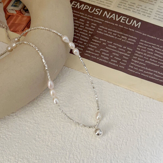 Yinruitai s925 sterling silver Korean broken silver freshwater pearl love necklace female niche design high-sensitivity clavicle chain xl1178 925 silver
