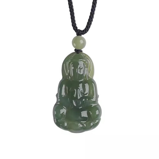BJYL White Jade Guanyin Pendant Women's Necklace Ancient Jade Pendant Amulet Chinese Style Jade Pendant Jade Pendant Men's Gift Guanyin Pendant Ordinary Gift Box