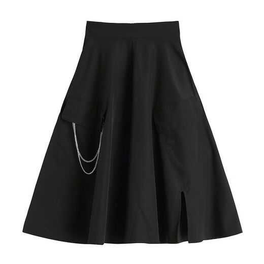 Qimai Korean retro college style girls suit 2023 summer sweet and cool suit female students Korean loose college style lining black shirt + skirt 1389# XL Recommended 125-140Jin [Jin equals 0.5 kg]