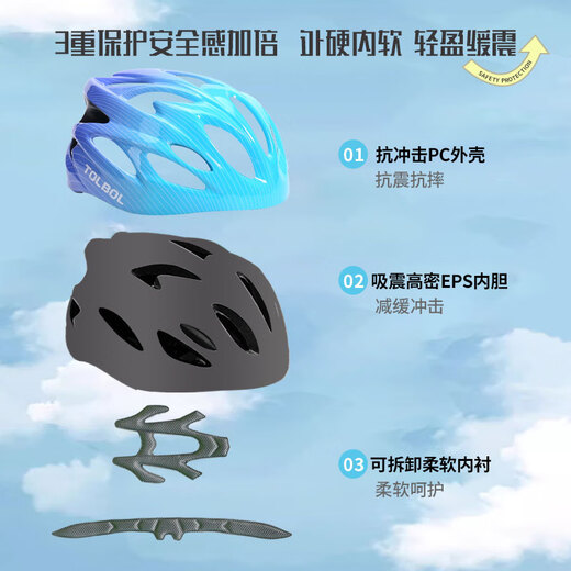 Tongbu Roller Skating Schutzfahrrad Reitreiten Kinder Skating Skate Skating Car Helm Schutz Set Blau