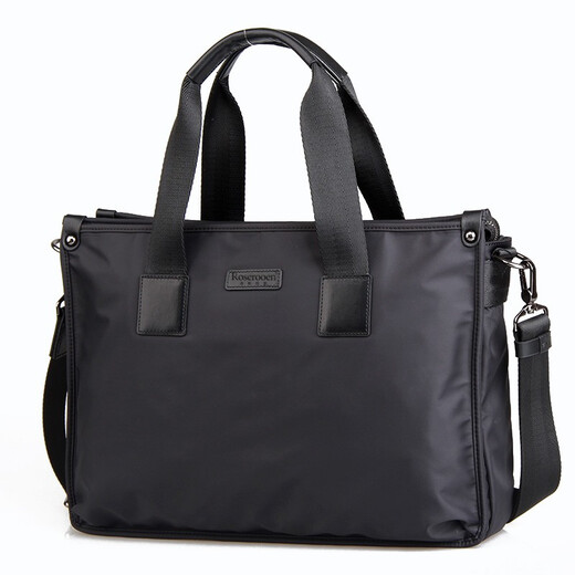 Losbury Men's Handbag Casual Canvas Briefcase Men's Business Waterproof Office Computer Bag Shoulder Sports Official Backpack Black 40*29*10cm (15 inches)