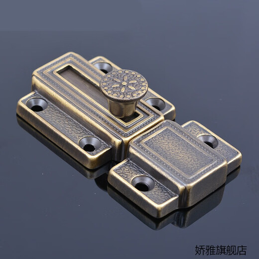 XMSJ latch lock European style antique copper door latch copper exposed cassette door latch door buckle anti-theft door latch rose gold