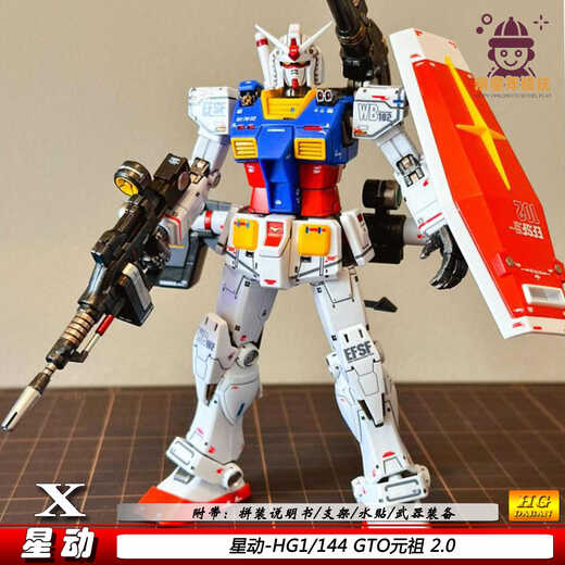 Xingdong GTO Yuanzu HG1/144 Thunder RX-78-2 Modelo de ensamblaje de robot juguetes y figuras de regalos de vacaciones Módulo club-electroplacación nueva de estilo de vida (pegatinas/publicaciones de agua Lea las instrucciones de ventaon antes de comprar