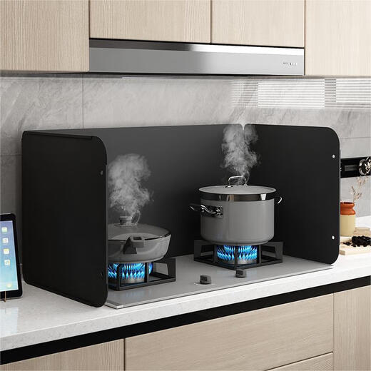 OEMG kitchen oil-proof baffle thickened high temperature resistant stove gas stove heat insulation board oil splash pool water barrier foldable storage Black Knight 30*80*40 thickened 30% off