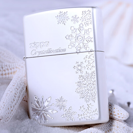 ZIPPO EDGE Zhibao lighter pearl silver plated snowflake windproof for boyfriend pearl silver flying all over the sky (stand-alone) TC9901QT