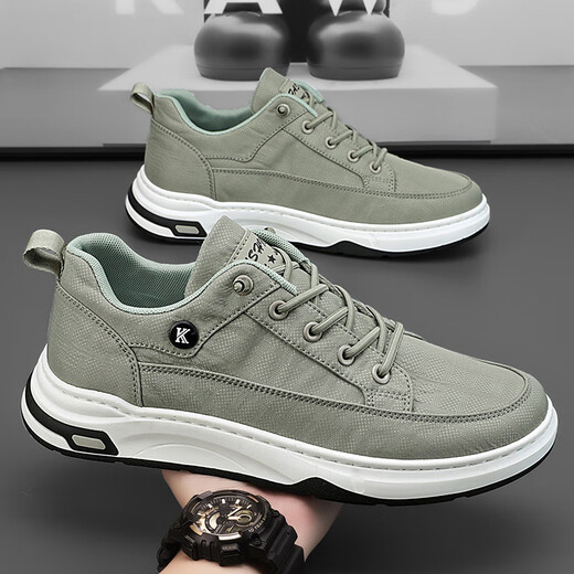 Western Camel (VANCAMEL) men's shoes 2024 new summer breathable ice silk versatile canvas shoes with one foot, men's casual old Beijing cloth shoes gray 41
