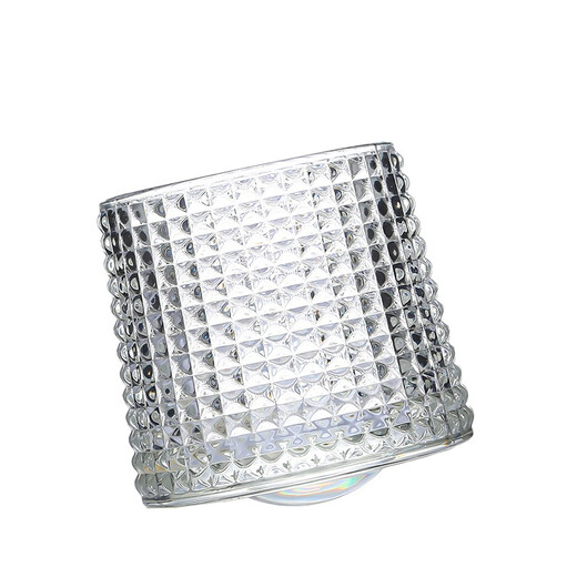 Gata whiskey glass creative rotating cup thickened glass wine glass spirits rotating cup tumbler design glacier drinking glass internet celebrity beverage cup grid pattern 1 piece with base