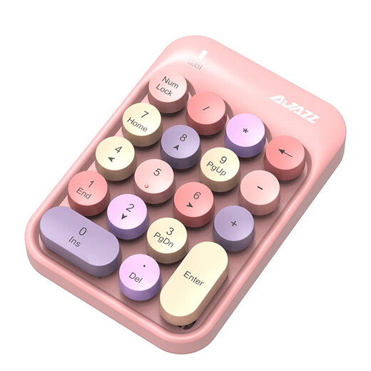 Heijue (AJAZZ) AK18 wireless 2.4G digital keyboard game direction key punk round keycap girls financial cashier accounting 18-key mini keyboard Macaron Black